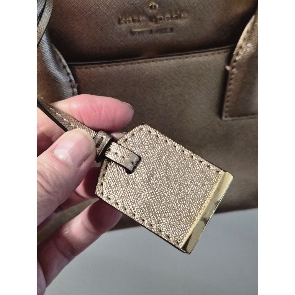 Kate Spade New York Metallic Gold Saffiano Leather Mini Satchel Crossbody Bag - Picture 2 of 14